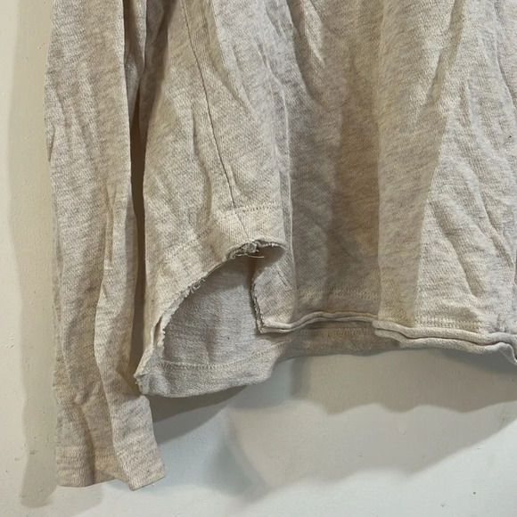 Wilt Lagenlook Boxy Long Sleeve Top Distressed Cream Cotton Cashmere Silk M - Picture 2 of 11